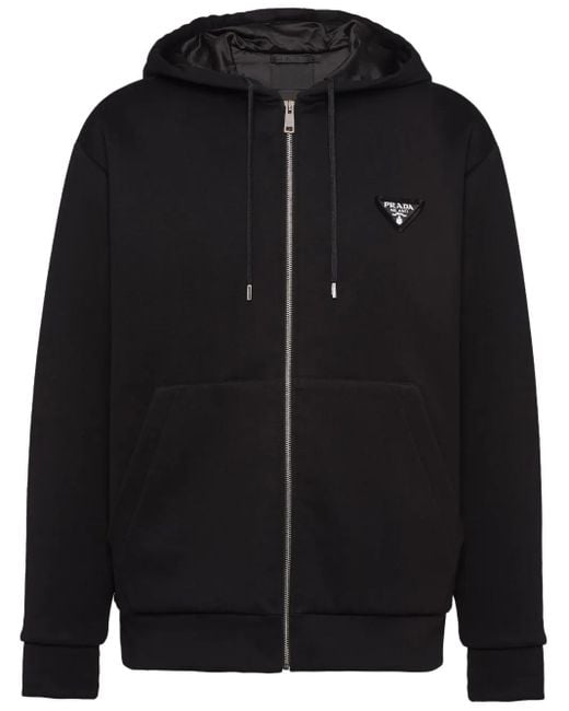 Felpa Con Cappuccio di Prada in Black da Uomo
