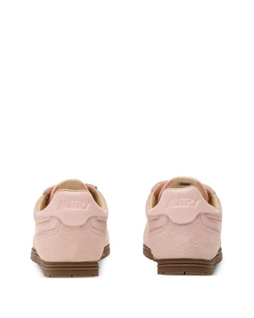 Autry Pink Windspin Suede Sneakers