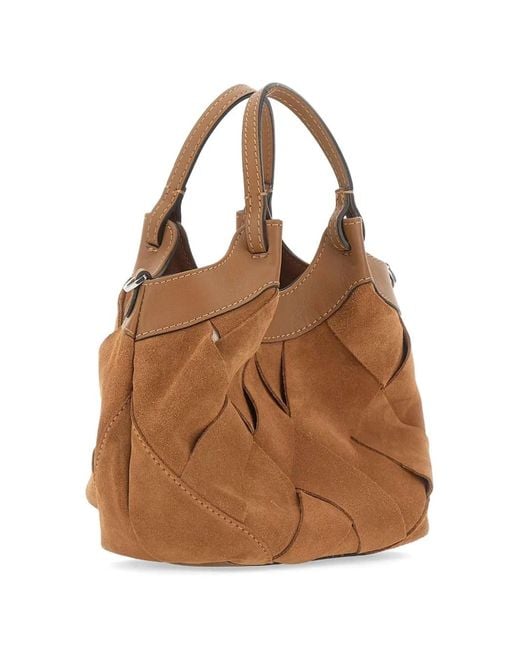 Gianni Chiarini Dua Suède Shopper Met Geometrisch Patroon in het Brown