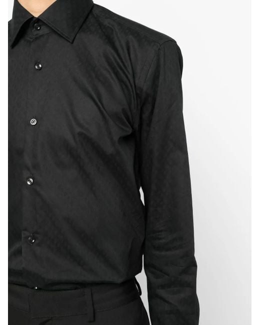 Boss Black Faded Abstract-Print Shirt for men