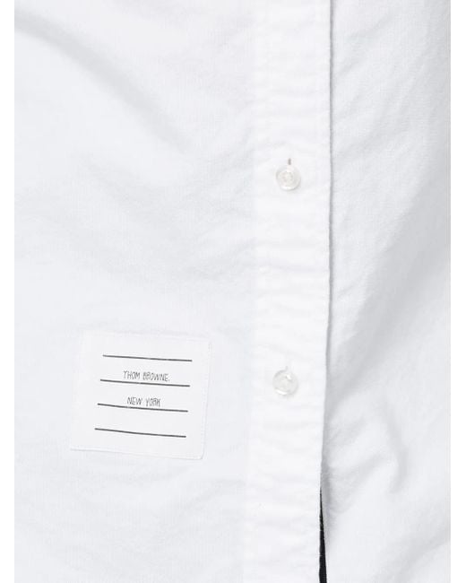 Thom Browne White Button-Down Cotton Shirt