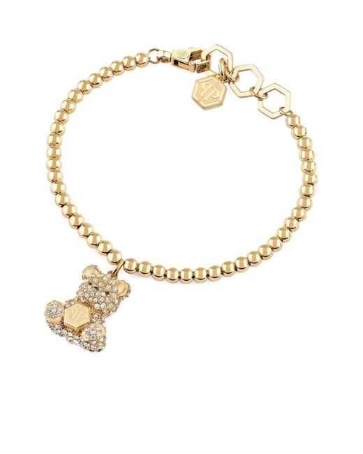 Philipp Plein Metallic Valentine Teddy Bear Charm Bracelets