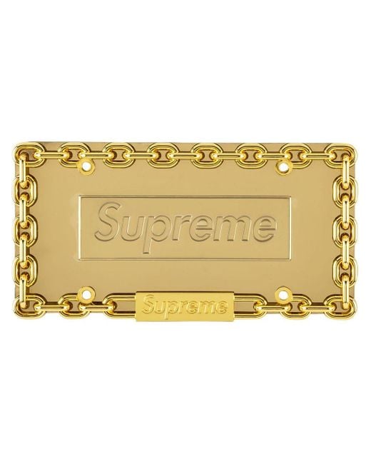 Supreme Yellow Chain License Plate Frame for men