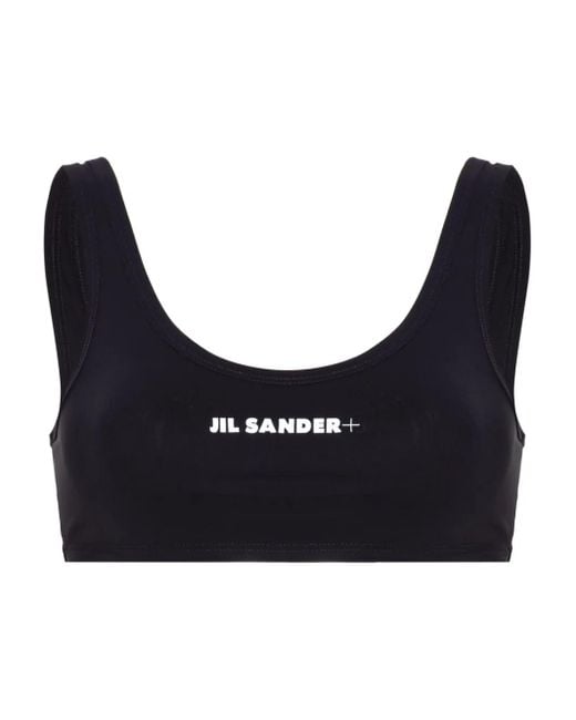 Top de bikini con logo estampado Jil Sander de color Blue