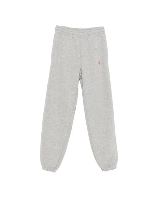 Anine Bing Gray Karter Logo-Embroidered Elasticated Track Pants