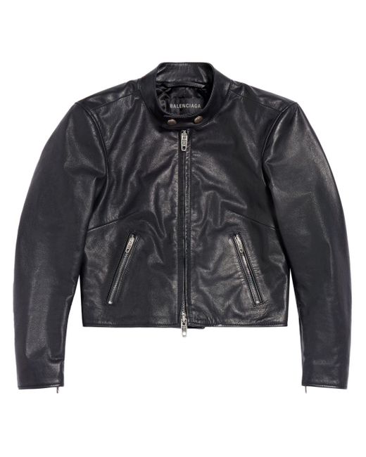 Balenciaga Black Racer Zipped Leather Jacket