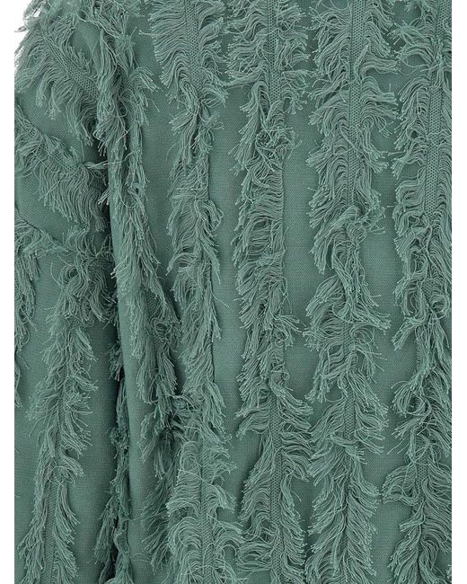 Kangra Green Frayed Zip Jacket