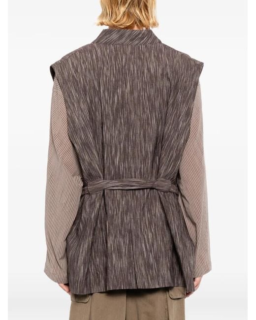 Jan Jan Van Essche Brown Gilet Boutonné À Col V for men