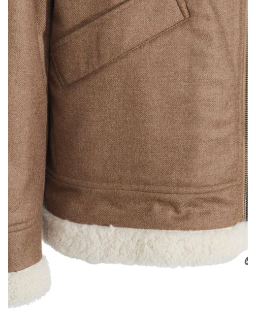 Chaqueta con detalle de pelo Kiton de hombre de color Brown