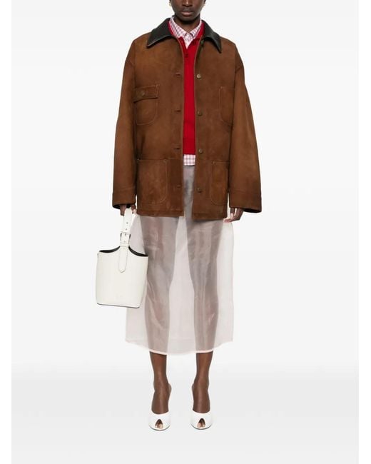 Prada Brown Suede Caban Jacket