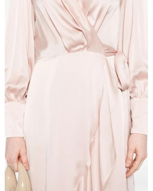 Zimmermann Pink Light Midi Wrap Dress