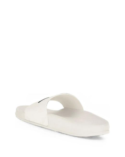 Fred Perry White Logo-Print Slides for men