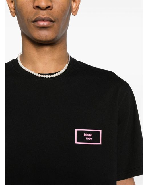 Martine Rose Black Logo-print Cotton T-shirt for men