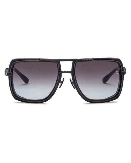 Balmain Black Soldier Pilot-Frame Sunglasses