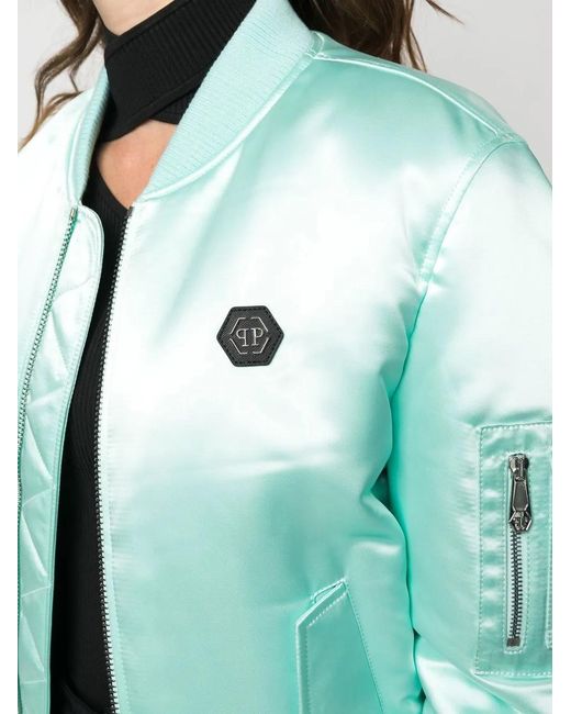 Philipp Plein Green Oversized Bomber Jacket