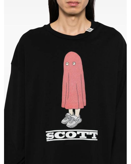 Maison Mihara Yasuhiro Black Scott Printed T-Shirt for men
