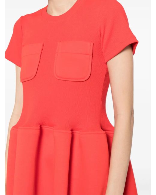 Melitta Baumeister Short-Sleeve Flared Midi Dress