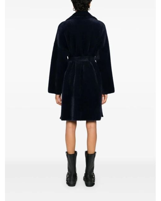 Pinko Blue Faux-Fur Coat
