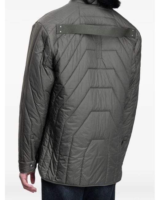 Rick Owens Gray Quilted Curved-Hem Jacket for men