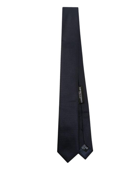 Emporio Armani Blue Gabardine Silk Tie for men