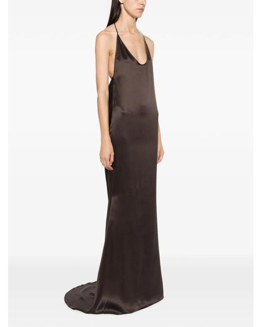 Tom Ford White Halterneck Silk-Satin Maxi Dress
