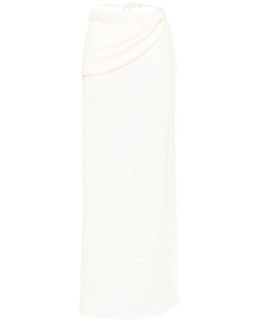 Magda Butrym White Wraparound Maxi Skirt