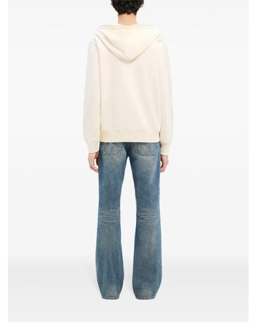 Courreges Natural Zipped Fleece Hoodie