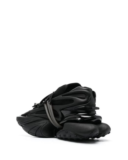 Balmain Black Leather Unicorn Low-top Sneakers