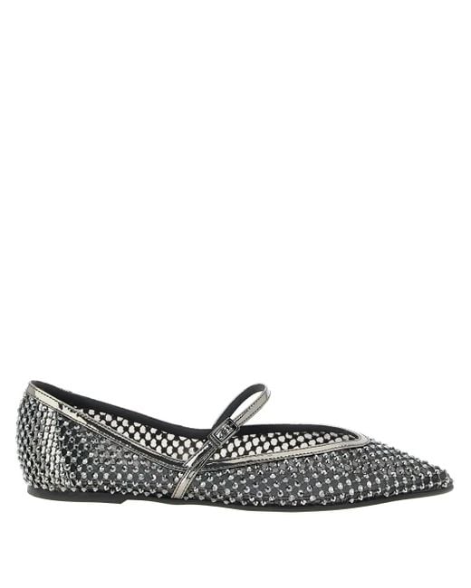 Le Silla Gray Gilda Crystal-Embellished Ballet Flats