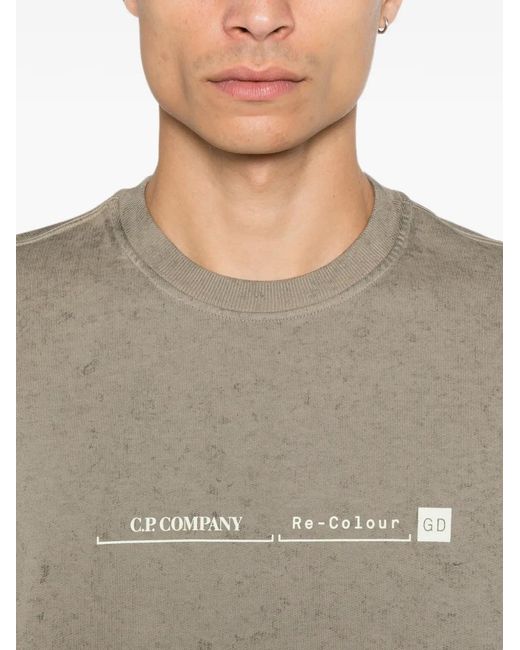 C P Company Natural Logo-Print Sweatshirt for men