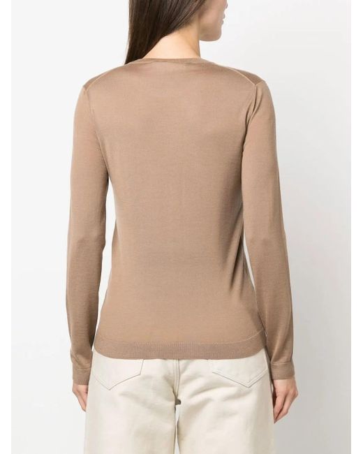 Ralph Lauren Natural Cashmere Long-Sleeve Sweater