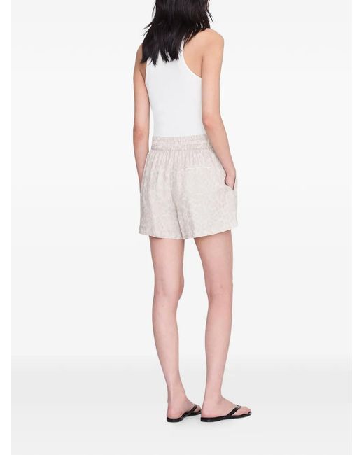 Anine Bing White Kam Leopard-Print Shorts