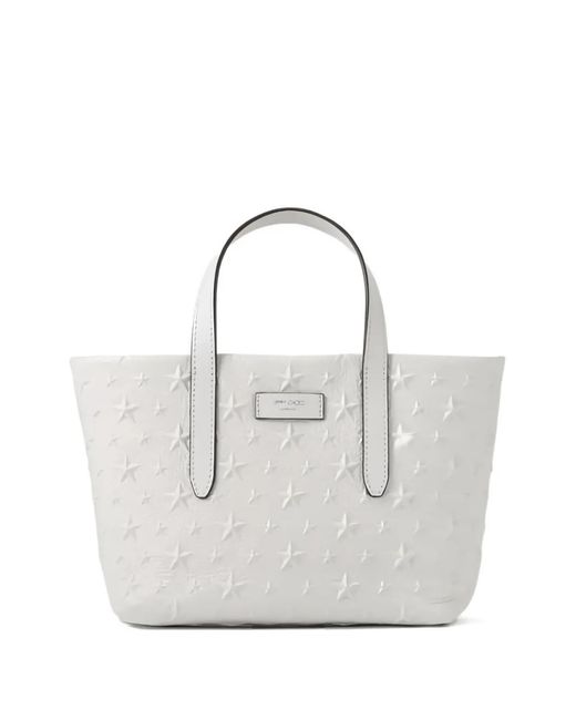 Jimmy Choo メンズ ホワイト Pimlico スターエンボス ハンドバッグ 