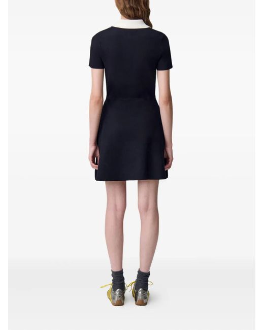 Vestido con cuello en contraste Claudie Pierlot de color Black