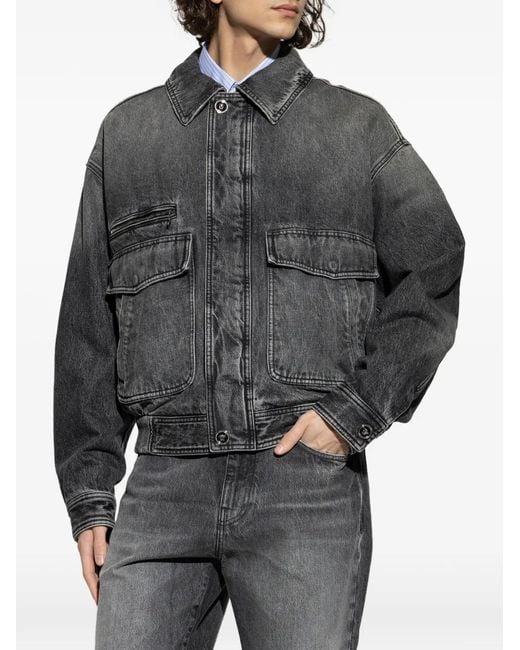 Versace Gray Pocket Zip Jacket for men