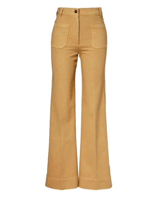 Victoria Beckham Natural Patch-Pocket Flared Jeans