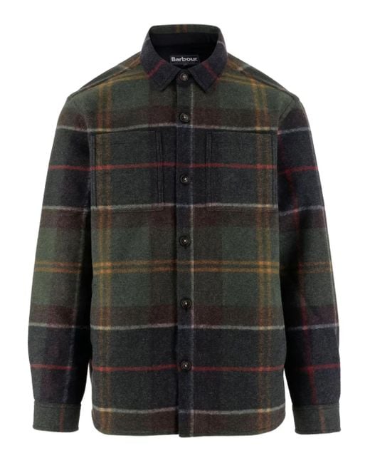 メンズ Barbour チェック シャツジャケット Black