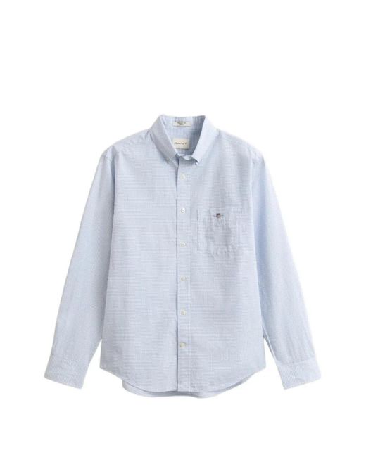 Gant Blue Gingham-Check Button-Down Shirt for men
