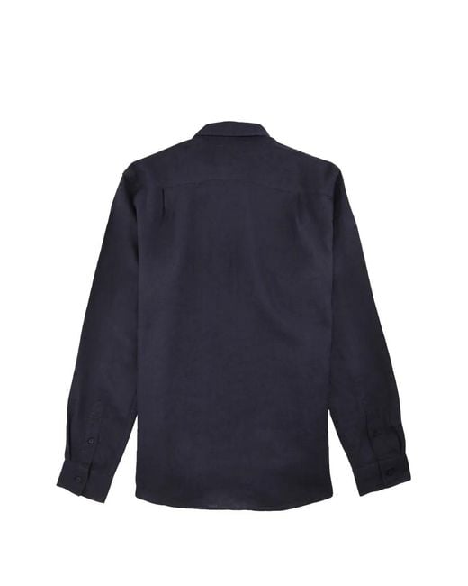 Vilebrequin Blue Chest-Pocket Linen Shirt for men