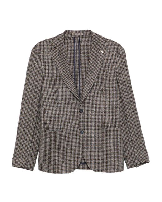 Luigi Bianchi Blazer Met Pied-De-Poule Print in het Gray voor heren