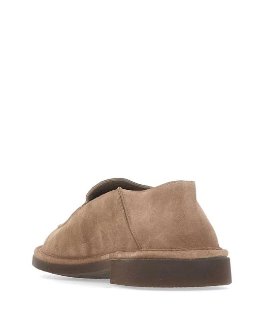Alexander Hotto Brown Foldable-Heel Suede Loafers for men