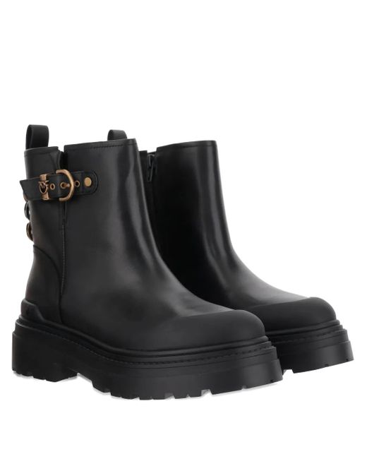 Pinko Black Love Birds-Detail Boots