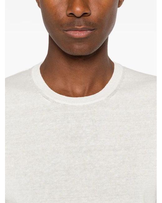 Tagliatore White Crew-Neck Short-Sleeve T-Shirt for men