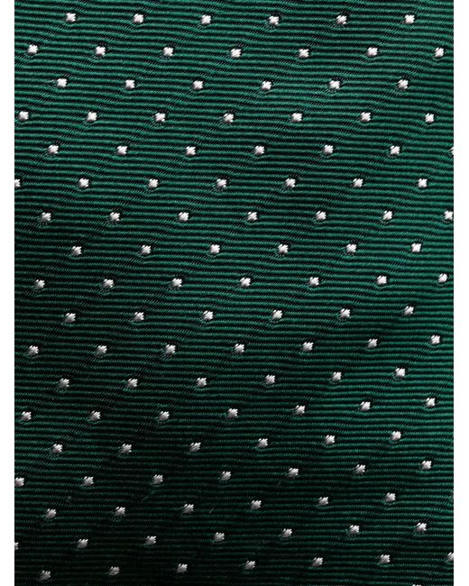 Fursac Green Polka-Dot Silk Tie for men