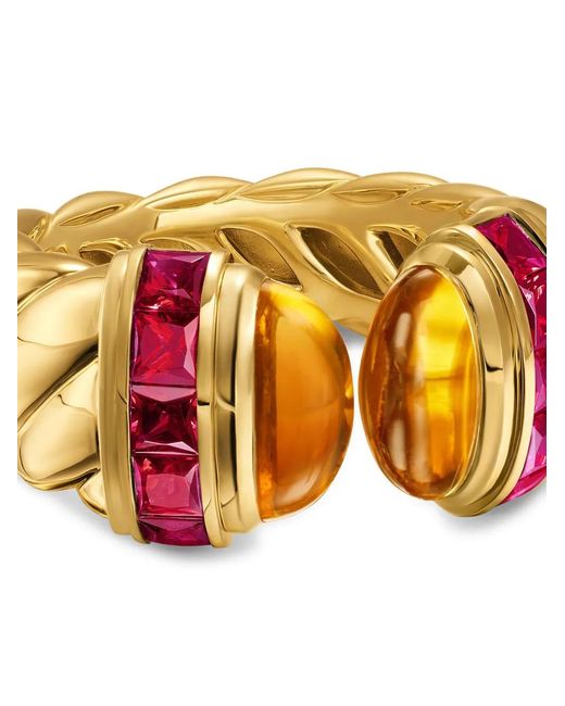 David Yurman Orange 18Kt Citrine And Tourmaline Ring