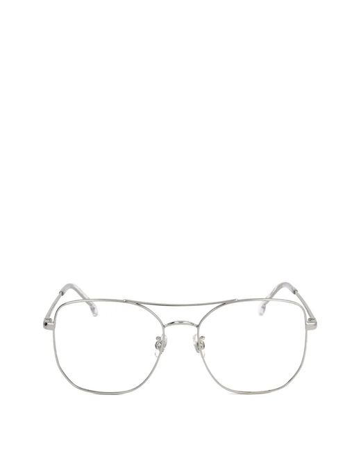 Carrera White Pilot-Frame Glasses