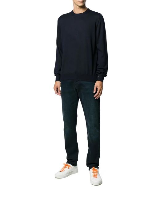 D4.0 Blue Crew-Neck Sweater for men