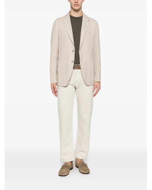 Tagliatore White Textured Two-Button Blazer for men