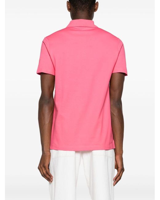 Paul & Shark Pink Logo-patch Cotton Polo Shirt for men