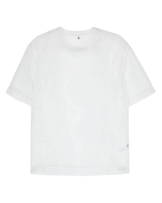 Patrizia Pepe White Sheer Organza T-shirt for men